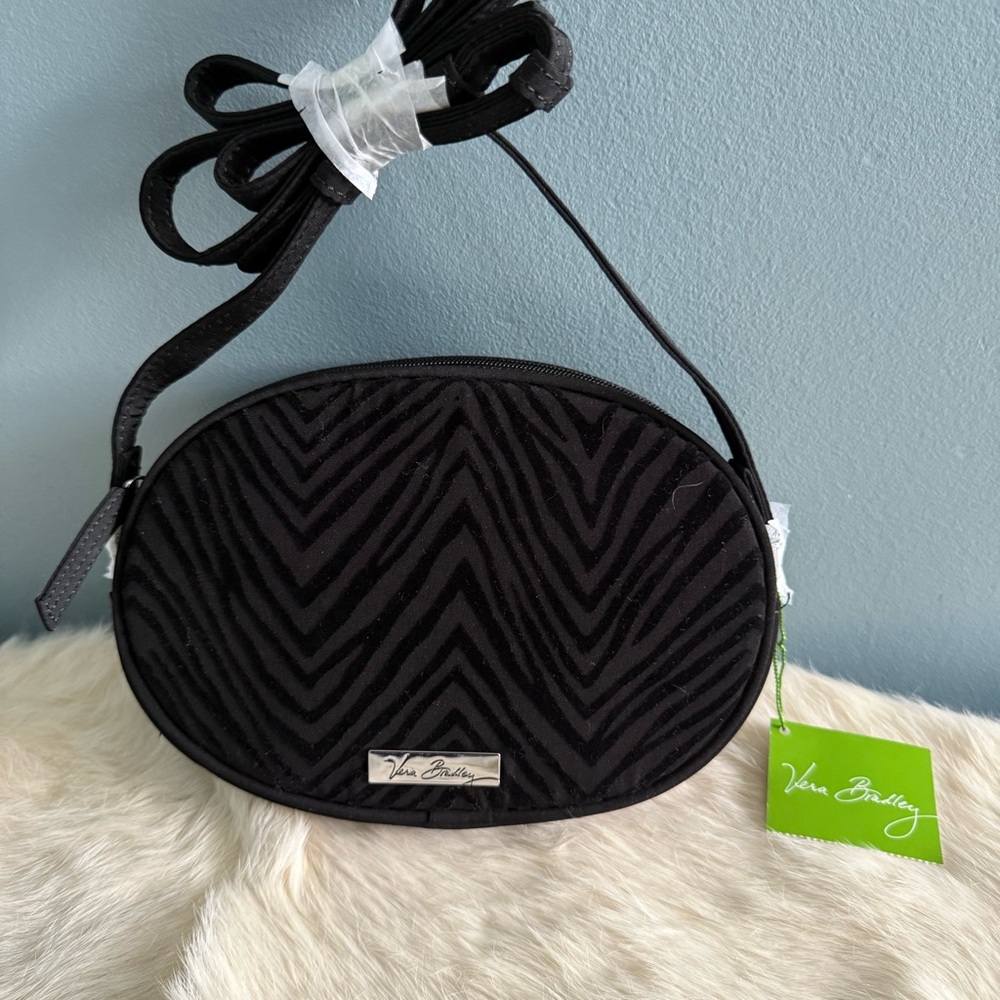 Vera Bradley Classic Black Zebra Flock Crossbody